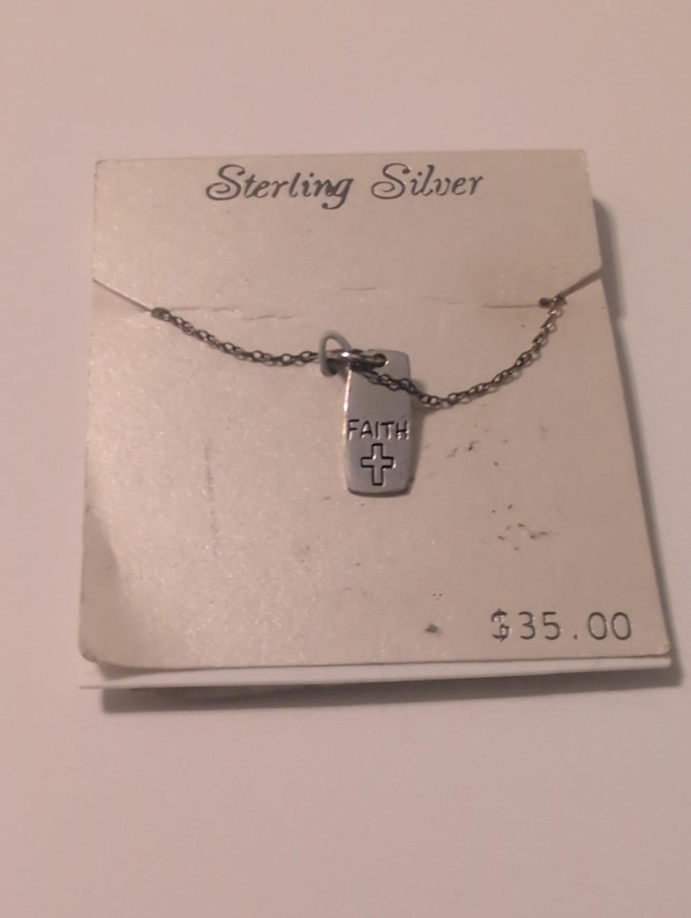 Kohl's Sterling Silver 'Faith' Pendant Necklace - Silver